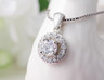 Sterling Silver Cubic Zirconia Pavé Fluted Cross Pendant