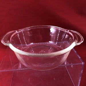 Fire King Clear Glass 1 Pint Round Casserole Dish Handles 405 No Lid. Vintage - Picture 1 of 6