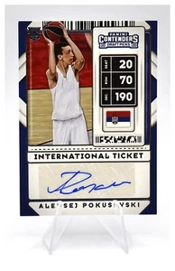 2020 Contenders Draft Picks Aleksej Pokusevski International Ticket RC Auto - Picture 1 of 2