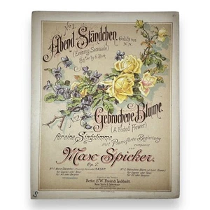 1890 Abend-Standchen Evening Serenade Max Spicker Full-Color Yellow Roses Cover - Picture 1 of 3
