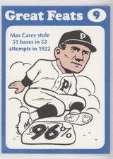 1972 Laughlin Great Feats Blue Border Max Carey #9 HOF