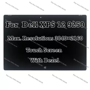 12.5" Dell XPS 12 9250 UHD 3840x2160 4K LCD LED Touch Screen Digitizer Assembly - Picture 1 of 11