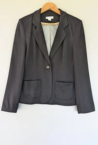 COTTON ON Womens Jacket Sz L Black Long Sleeve Button Soft Casual Work Blazer - Picture 1 of 5