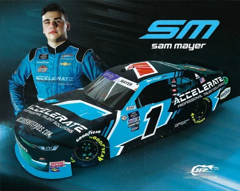 2023 SAM MAYER “ACCELERATE JR MOTORSPORTS" #1 NASCAR XFINITY SERIES POSTCARD Cover