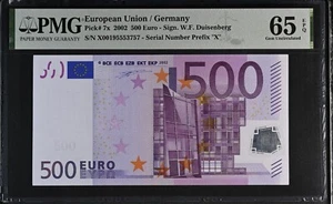 GERMANY 500 Euro 2002 X-serie, Duisenberg Sign, R001, PMG 65 - Picture 1 of 2