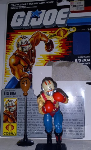 GI-Joe "Big Boa" (1987) - V1 100% COMPLETE W/ Whole Cardback ARAH Hasbro Cover