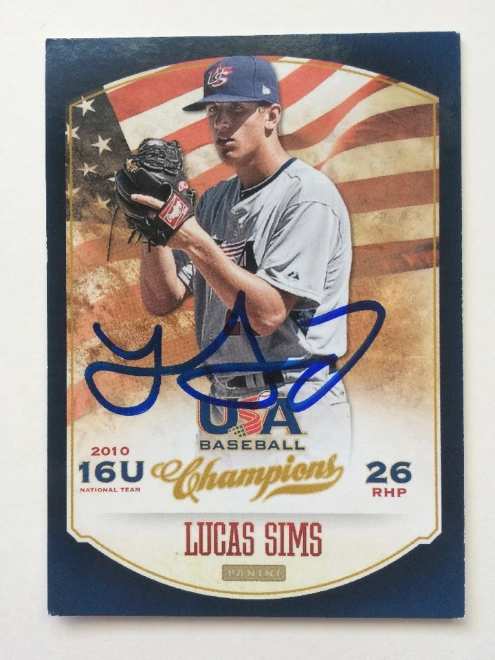 Lucas Sims 2013 Panini Autographed Braves Signed RC Rookie USA - Image 1 of 1