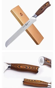 TUO Cutlery German 1.4116 Stainless Steel 9” Bread/Kitchen Knife Pakkawood Hndle - Picture 1 of 12