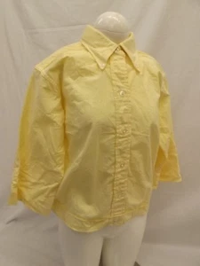 Rockabilly Vtg 50s-60s NEW Girls 12 Yellow Pin Stripe Shirt Jacket Sporty Hipsta - Picture 1 of 6