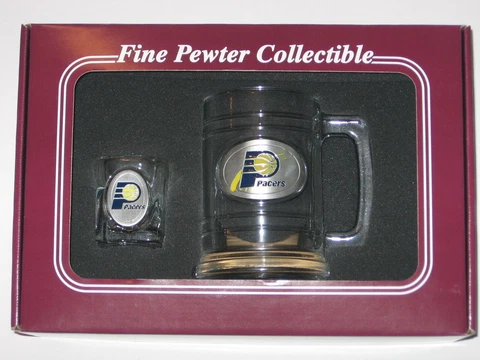 Indiana Pacers Glass Tankard Mug & Shot Glass Boilermaker Set FREE S&H!! Cover