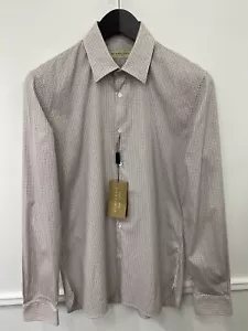 Men Burberry Formal Shirt Slim Fit Made In Italy Size 38 15 - Picture 1 of 10