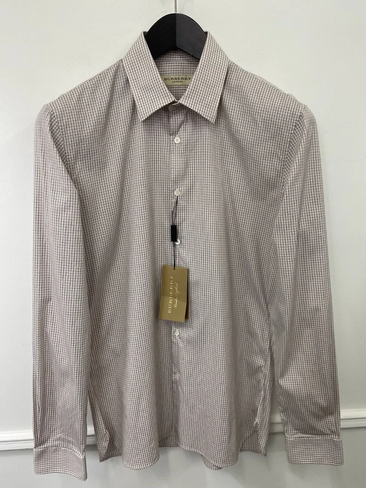Men Burberry Formal Shirt Slim Fit Made In Italy Size 38 15 - Image 1 of 4