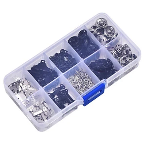 100 Pair 3 Styles Sewing Hook and Eye Closure Snap Fastener Clothing Fixing Tool - Picture 1 of 9