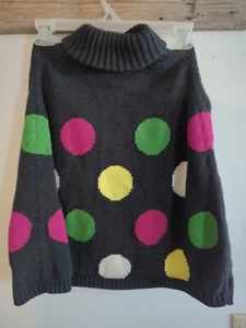 Gymboree Merry and Bright Polka Dots Sweater Cape Capelet Poncho M 7-8 - Picture 1 of 5