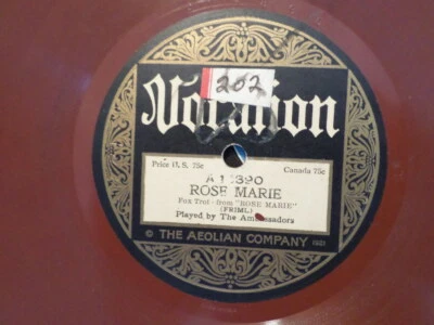 BROWN VOCALION 78 RECORD 14890/AMBASSADORS/BAGDAD/ROSE MARIE/ VG+ JAZZ Foto 1 de 3