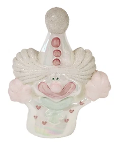 Fenton Kunstglas Clown weiß irisierend opalisierend Künstler signiert Vintage *lesen* - Bild 1 von 11