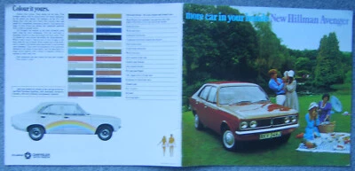 Hillman Avenger De Luxe Super GL 1250 1500 1970 UK Sales Brochure Ref No C2599H - Image 1 of 2