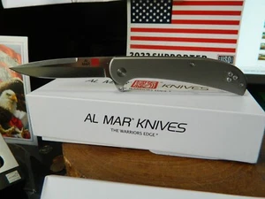 AL MAR KNIVES 4" CLOSED AMK4114 ULTRALIGHT TITANIUM FRAMELOCK D2 BLADE *FALCON* - Picture 1 of 16
