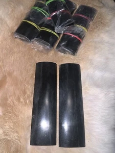 Camel Bone Knife Scales, Knife Making, 4.25” X 1.25” X .25”. Black, No Fillers - Picture 1 of 5