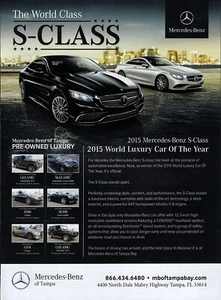 Mercedes-Benz Clase S 2015 anuncio original impreso en color - Imagen 1 de 1