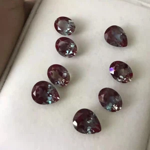 Lab Grown Alexander stone color change Oval 8x6 mm Gemstone - Picture 1 of 5
