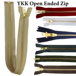 16/22Inches YKK One Way Open-Ended Zips with Gold Zipper for Handbag Jacket Coat - Picture 1 of 44