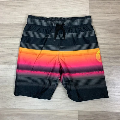 Hurley Boardshorts Boys 5/6 Black Striped Lined Colorful Sleek Swim Trunks - Image 1 of 4