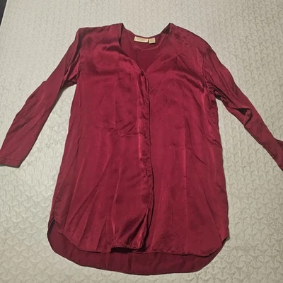 Camisa de dormir vintage Victoria's Secret etiqueta dorada roja camisón Henley talla pequeña Foto 1 de 4