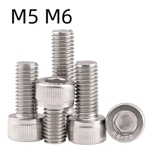 M5 M6 V2A Edelstahl Innensechskantschrauben Mit Innensechskantkopf 10-150mm Lang - Picture 1 of 11