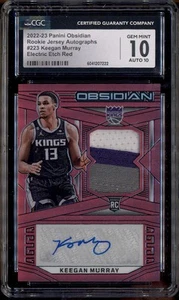 2022-23 Panini Obsidian Electric Etch Red #223 Keegan Murray RC Auto CGC 10 - Picture 1 of 2