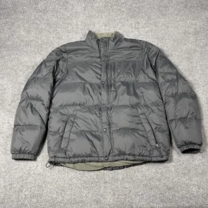 L.L.Bean Jacket Mens Large Gray Goose Down Puffer Fleece Lined Zip Pockets Warm - Picture 1 of 11