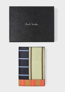 PAUL SMITH - Portefeuille cuir - motif patchwork à rayures - Neuf - Authentique - Imagen 1 de 9