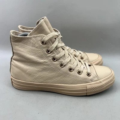 Converse Chuck Taylor All Star Leather Shoes Women Size 7 Nude Pink High Sneaker - Image 1 of 4