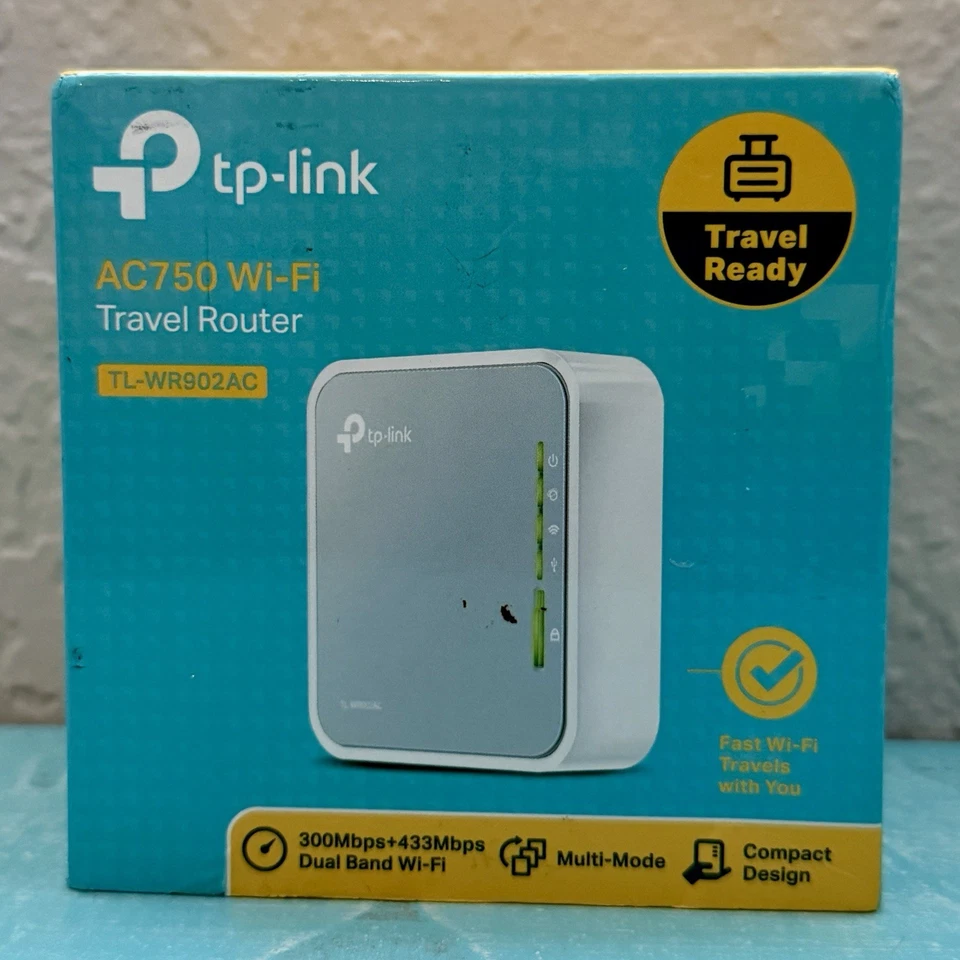 Dual Band Travel Router TP-Link AC750  TL-WR902AC – NIP, Compact, Versatile - Image 1 of 4