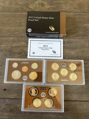2012 Clad Proof Set U.S. Mint Original Government Packaging 14 Coins OGP COA - Image 1 of 4