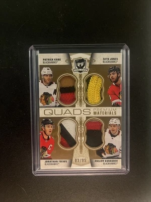 2022-23 Upper Deck The Cup Quads Jerseys Kane/Jones /Toews/Kurashev 3/5 #C4-TKJK - Image 1 of 2
