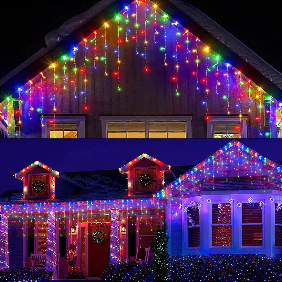 LED Garland Fairy Christmas Light Icicle String Lights 110V 220V Home Lighting - Image 1 of 4