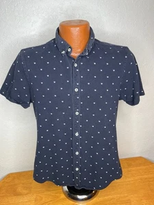 Camisa Para Hombre Zara Calce Ajustado S/S Botón Frontal Mediana M | Cangrejos Azules - Algodón - Imagen 1 de 5