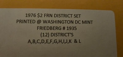 1976 $2 FRN DISTRICT SET FRIEDBERG #1935.  Get them before their  gone  - Image 1 of 2