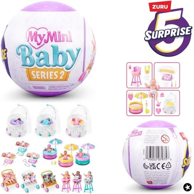 5 Surprise My Mini Baby Serie 2 Pink - Überraschungs-Kugel Puppen Sammeln ZURU
