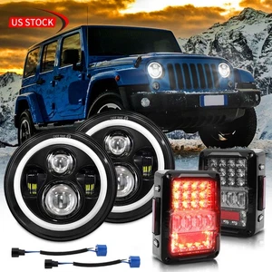 Combo de luces traseras LED redondas DOT 7" para Jeep Wrangler JK JKU 2007-2017 - Imagen 1 de 17