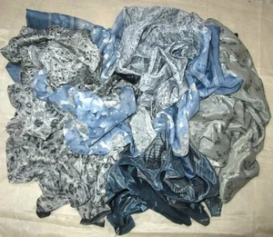 LOT ART SILK Antique Vintage Sari REMNANTS Fabrics 100 GRAMS CRAFT DOLL PROJECT - Picture 1 of 15