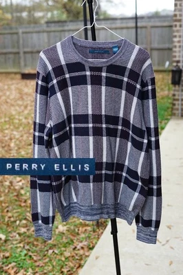 Perry Ellis Plaid Sweater - Image 1 of 4