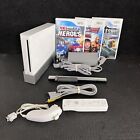 Nintendo Wii Console Bundle Full Setup With 3 Games/controllers Tested Working!