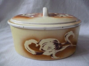 Theodor Paetsch Frankfurt/Oder Art Deco Deckeldose Bonboniere Spritzdekor Tulpe - Picture 1 of 10