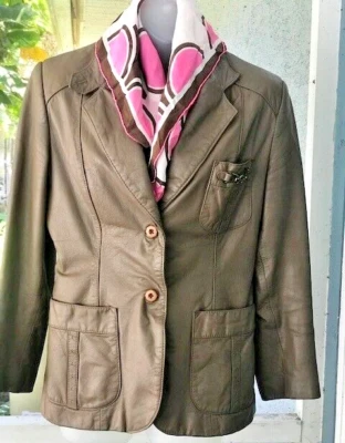 Blazer vintage de cuero Etienne Aigner talla 10P Foto 1 de 4