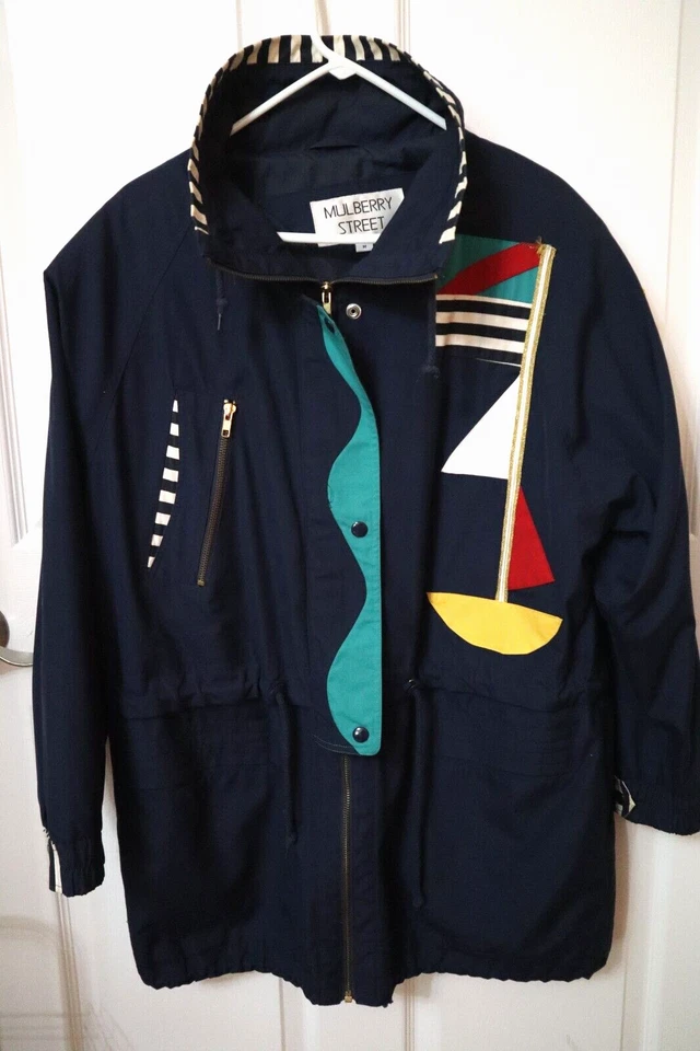 Chaqueta cortavientos Mulberry Street Coat de colección talla M 100 % algodón náutico preppy Foto 1 de 4
