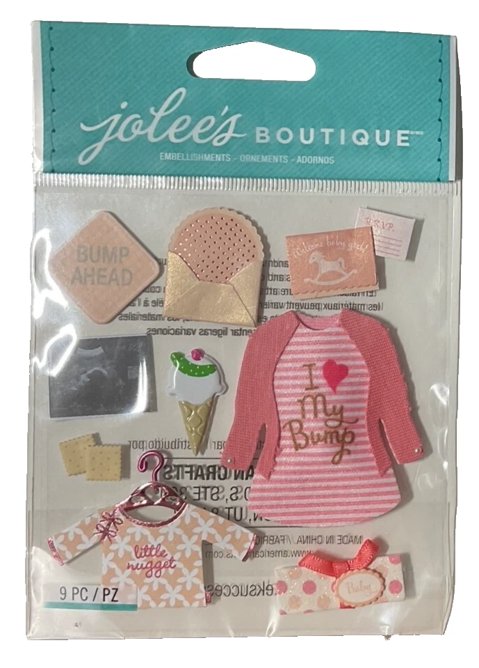 Jolee's Boutique Baby Girl Pregnancy 3d Dimensional Stickers Cute