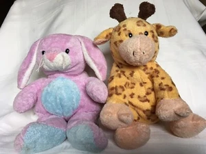 Ty Pluffies Giraffe And Bunny, Very Soft 9" Plush Stuffed Nice! - Picture 1 of 2