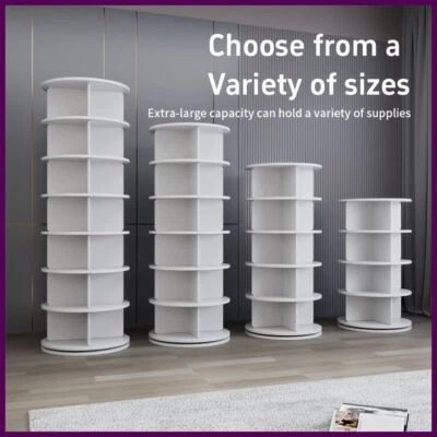 360° Rotating  5 - 7  Tier Shoe Rack Tower Organiser Space-Saving PVC - Image 1 of 4